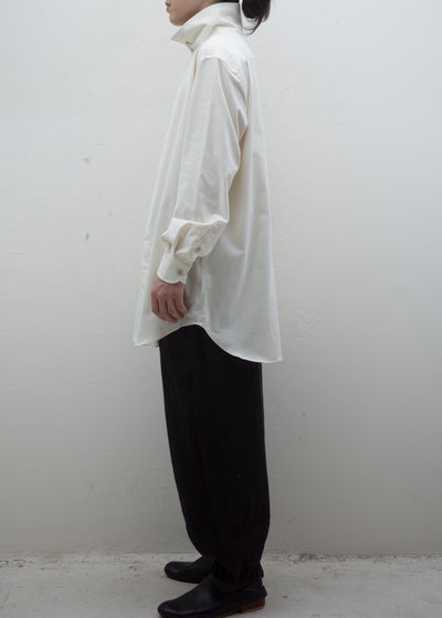 ZIIIN "OSCAR" HIGH NECK COLLAR SHIRT ORGANIC COTTON / BEIGE