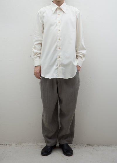 ZIIIN "KANON" STRAIGHT PANT LINEN WOOL HERRINGBONE / GREIGE