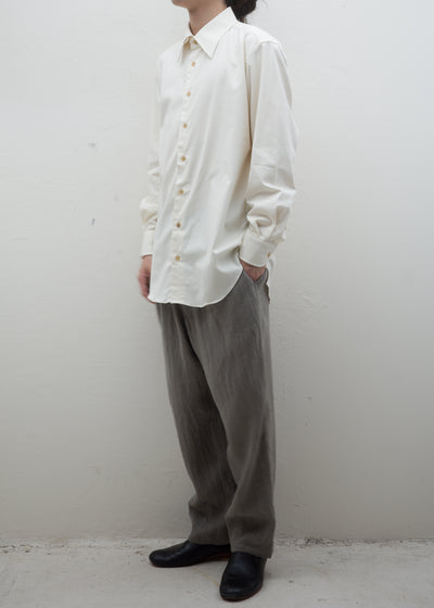 ZIIIN "KANON" STRAIGHT PANT LINEN WOOL HERRINGBONE / GREIGE