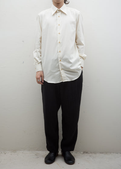ZIIIN "KANON" STRAIGHT PANT LINEN WOOL HERRINGBONE / BLACK