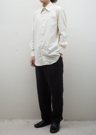 ZIIIN "KANON" STRAIGHT PANT LINEN WOOL HERRINGBONE / BLACK