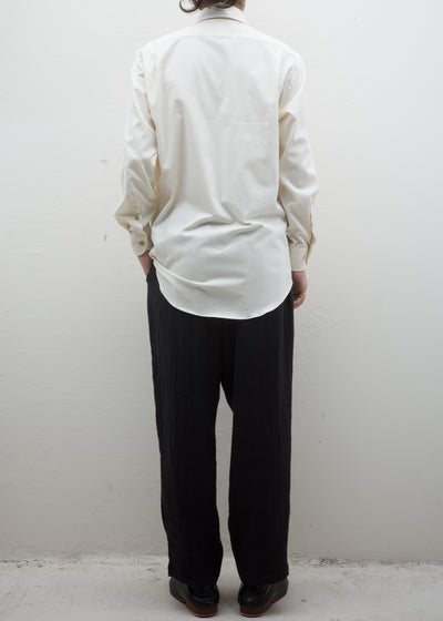 ZIIIN "KANON" STRAIGHT PANT LINEN WOOL HERRINGBONE / BLACK