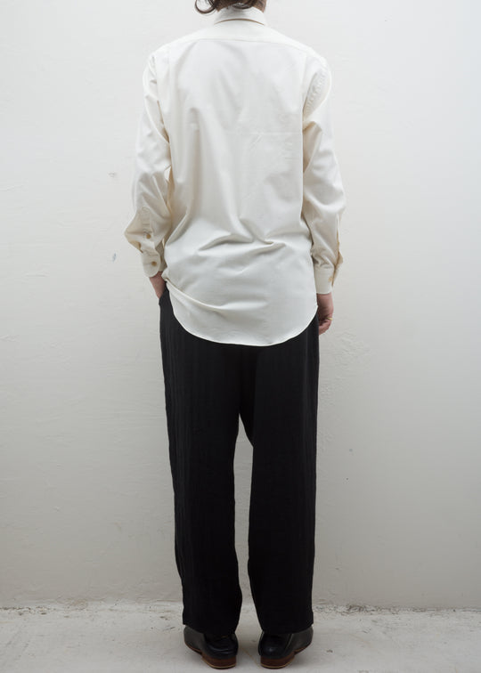 ZIIIN "KANON" STRAIGHT PANT LINEN WOOL HERRINGBONE / BLACK