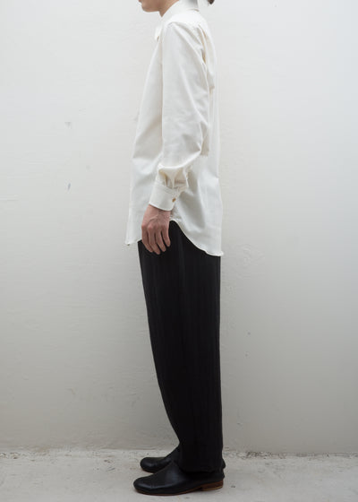 ZIIIN "KANON" STRAIGHT PANT LINEN WOOL HERRINGBONE / BLACK