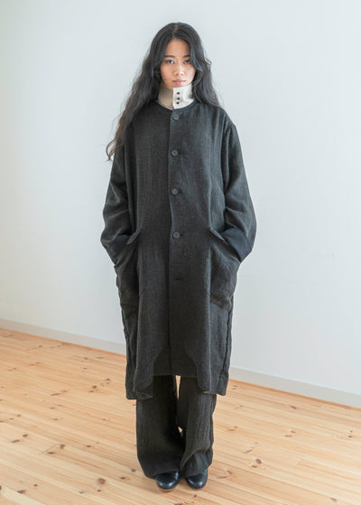 ZIIIN "SANZOH" DOCTOR COAT / BROWN BLACK