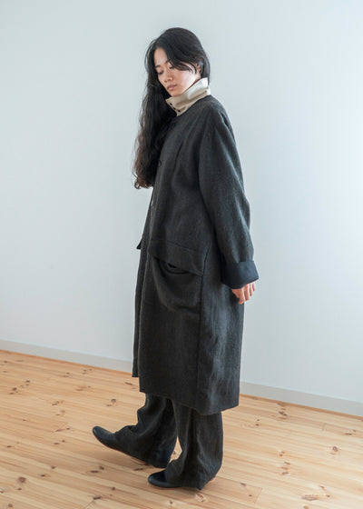 ZIIIN "SANZOH" DOCTOR COAT / BROWN BLACK