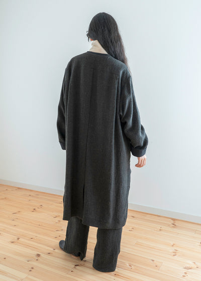 ZIIIN "SANZOH" DOCTOR COAT / BROWN BLACK