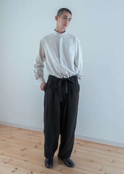 ZIIIN "DARMA" 3 TUCK WIDE PANT / BLACK