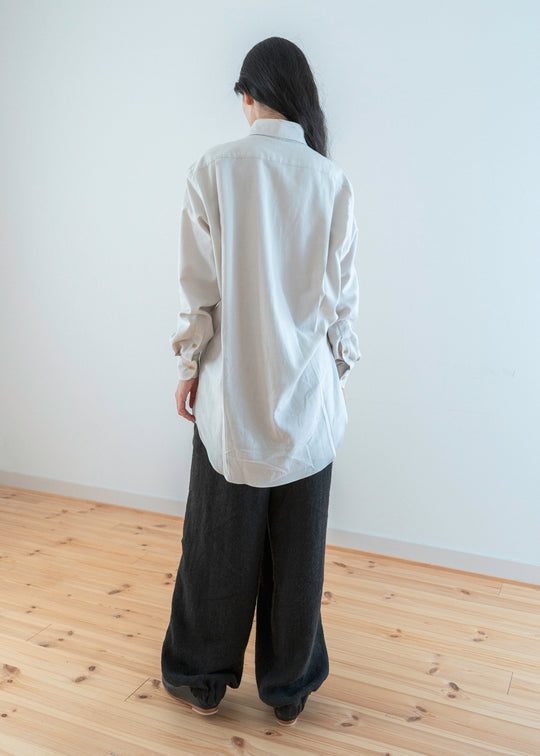 ZIIIN "DARMA" 3 TUCK WIDE PANT / BROWN BLACK