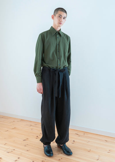 ZIIIN "VENKEI" HEMGATHER PANT / BLACK