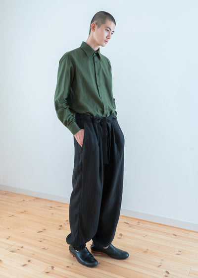 ZIIIN "VENKEI" HEMGATHER PANT / BLACK