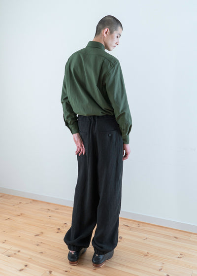 ZIIIN "VENKEI" HEMGATHER PANT / BLACK